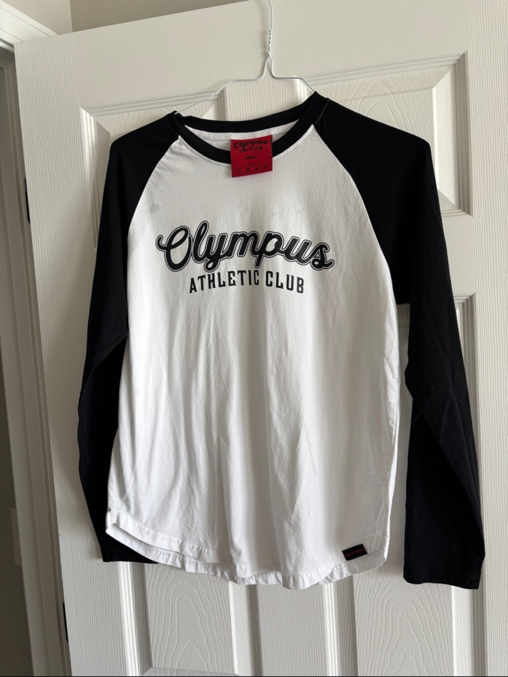 Olympus Black and White Raglan Long Sleeve Tee